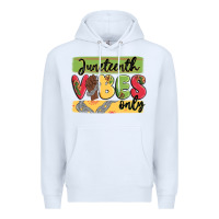 White juneteenth vibes only Premium Hoodie - MaliasSmallBusiness