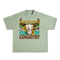 Oil Green born and raised country western Urban Heavy Tee - texasbilliewilder