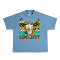 Pebble Blue born and raised country western Urban Heavy Tee - texasbilliewilder