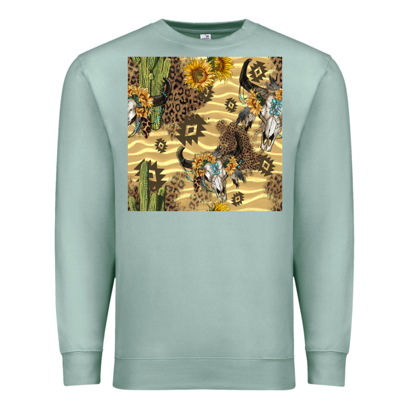 Aztec Bull Skull Premium Sweatshirt by BundleAndBundleShop | Teevron