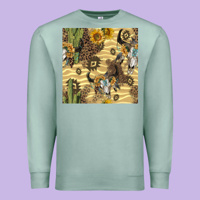 Aztec Bull Skull Premium Sweatshirt Designed By Bundleandbundleshop