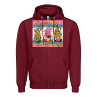 Burgundy Easter Gnomies Tumbler Easter Day Zipper Hoodie - Neo Western