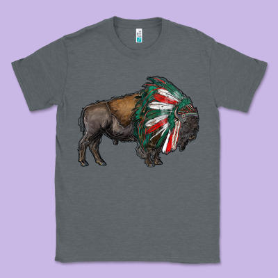 Mexican Bison With Indian Headdress Classic Tee Designed By Ranaportraitstore