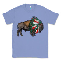 Colony Blue mexican bison with indian headdress Classic Tee - RanaPortraitStore