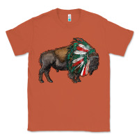 Copper mexican bison with indian headdress Classic Tee - RanaPortraitStore