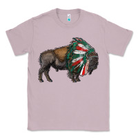Lilac mexican bison with indian headdress Classic Tee - RanaPortraitStore