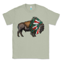 Matcha mexican bison with indian headdress Classic Tee - RanaPortraitStore
