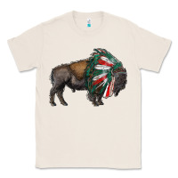Natural mexican bison with indian headdress Classic Tee - RanaPortraitStore