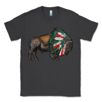 Smoke mexican bison with indian headdress Classic Tee - RanaPortraitStore