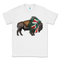White mexican bison with indian headdress Classic Tee - RanaPortraitStore