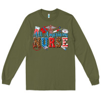 Army Green all american nurse Long Sleeve Tee - texasbilliewilder