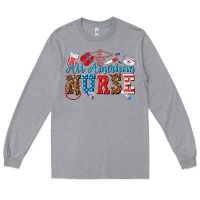 Heather Grey all american nurse Long Sleeve Tee - texasbilliewilder