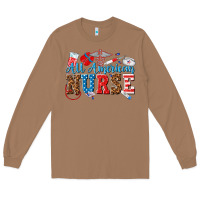 Toasted Coconut all american nurse Long Sleeve Tee - texasbilliewilder