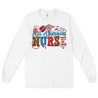 White all american nurse Long Sleeve Tee - texasbilliewilder