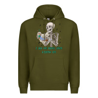 Army Green i like my books spicy and coffee icy Premium Hoodie - MaliasSmallBusiness