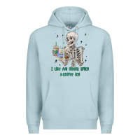 Blue Mist i like my books spicy and coffee icy Premium Hoodie - MaliasSmallBusiness