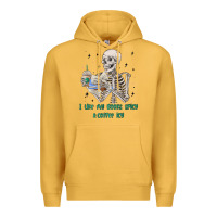 Mustard i like my books spicy and coffee icy Premium Hoodie - MaliasSmallBusiness