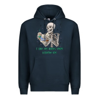 Navy i like my books spicy and coffee icy Premium Hoodie - MaliasSmallBusiness