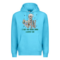 Ocean Blue i like my books spicy and coffee icy Premium Hoodie - MaliasSmallBusiness