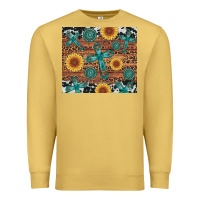 Antique Gold cross gemstone and sunflower Premium Sweatshirt - Artiststas