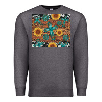 Charcoal Heather cross gemstone and sunflower Premium Sweatshirt - Artiststas