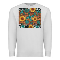 Dove Grey cross gemstone and sunflower Premium Sweatshirt - Artiststas