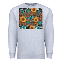 Heather Grey cross gemstone and sunflower Premium Sweatshirt - Artiststas