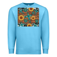 Ocean Blue cross gemstone and sunflower Premium Sweatshirt - Artiststas