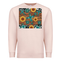 Pale Pink cross gemstone and sunflower Premium Sweatshirt - Artiststas