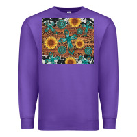 Purple cross gemstone and sunflower Premium Sweatshirt - Artiststas