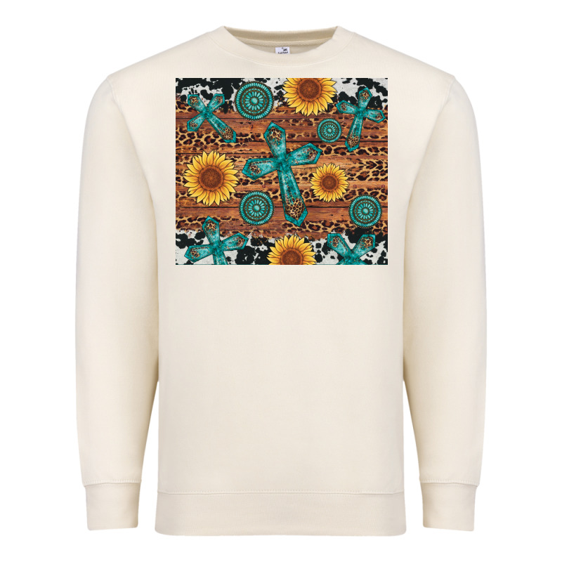 Cross Gemstone And Sunflower Premium Sweatshirt by Artiststas | Teevron