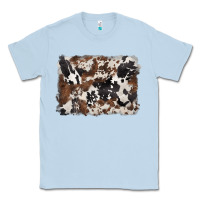 Dusty Blue black and brown cowhide background Classic Tee - BarkalooDesign