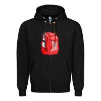 Black red bat backpack fa element Zipper Hoodie - FaDigitalArtStudio