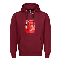 Burgundy red bat backpack fa element Zipper Hoodie - FaDigitalArtStudio