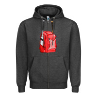 Charcoal Heather red bat backpack fa element Zipper Hoodie - FaDigitalArtStudio