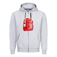 Heather Grey red bat backpack fa element Zipper Hoodie - FaDigitalArtStudio