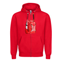 Red red bat backpack fa element Zipper Hoodie - FaDigitalArtStudio