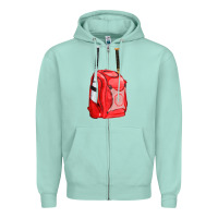 Seafoam red bat backpack fa element Zipper Hoodie - FaDigitalArtStudio