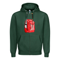 Sports Green red bat backpack fa element Zipper Hoodie - FaDigitalArtStudio
