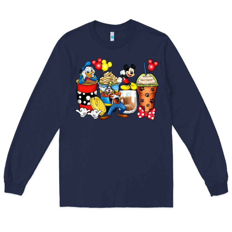Cartoon Characters Coffee Cups Long Sleeve Tee by Zillion Design Studio | Teevron