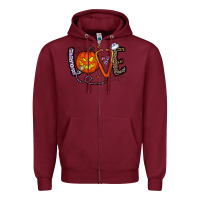 Burgundy love halloween Zipper Hoodie - CowhideDigitalArt