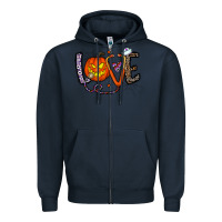 Navy love halloween Zipper Hoodie - CowhideDigitalArt