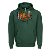 Sports Green love halloween Zipper Hoodie - CowhideDigitalArt