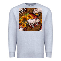 Heather Grey pig and barn Premium Sweatshirt - BundleAndBundleShop