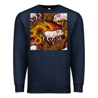 Navy pig and barn Premium Sweatshirt - BundleAndBundleShop