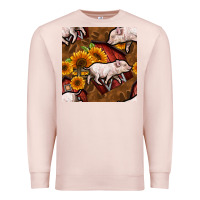 Pale Pink pig and barn Premium Sweatshirt - BundleAndBundleShop
