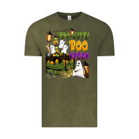 Vintage Olive too cute too spook Vintage Tee - BarkalooDesign