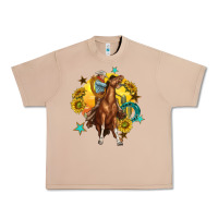 Burro bucking horse with cowboy and sunflower Urban Heavy Tee - texasbilliewilder