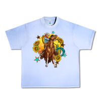Grape Ice bucking horse with cowboy and sunflower Urban Heavy Tee - texasbilliewilder