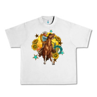 Lunar Rock bucking horse with cowboy and sunflower Urban Heavy Tee - texasbilliewilder